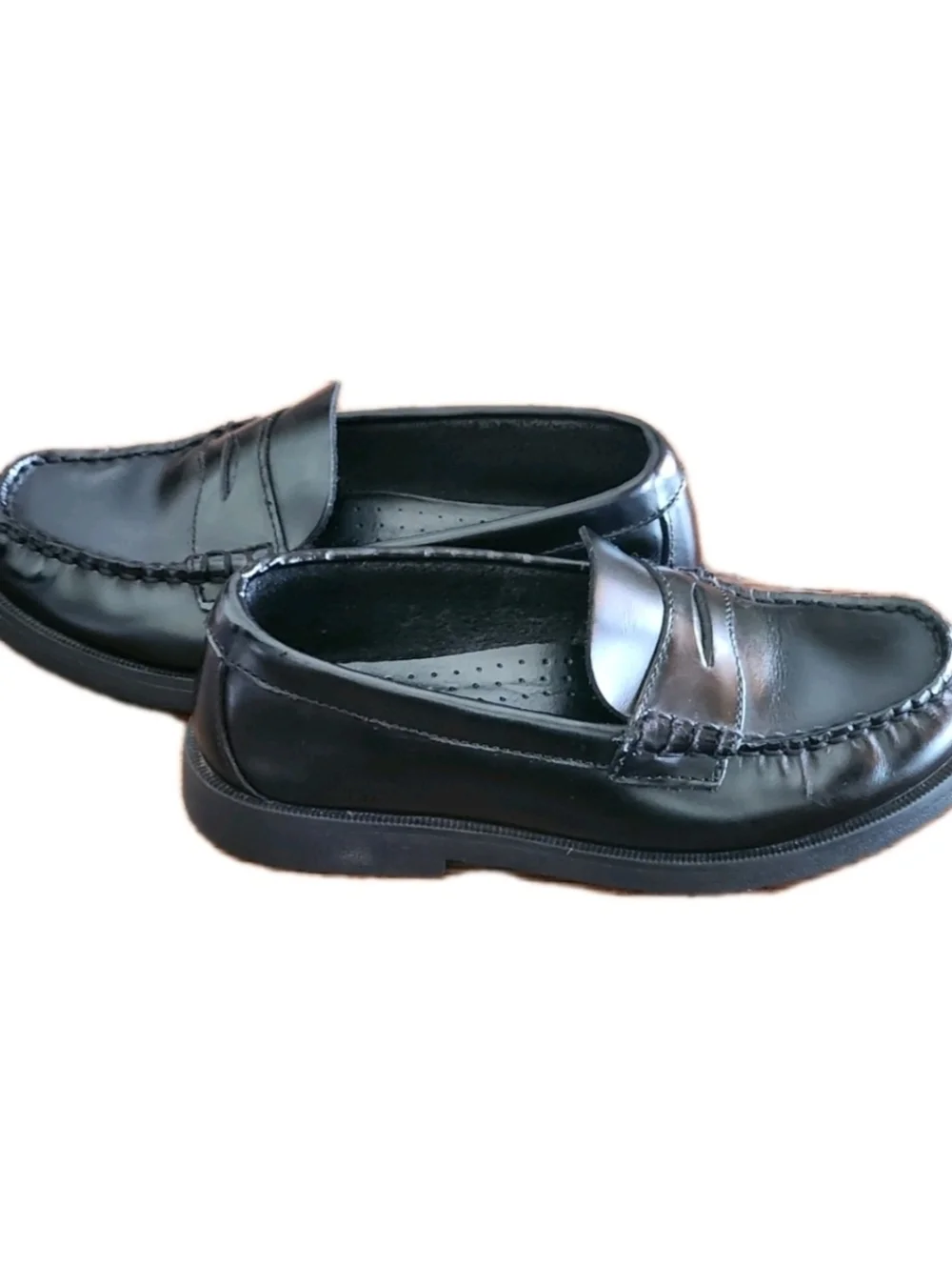 Sperry Colton Penny Loafers Boys 13.5 Black Leather School Uniform Dress Shoes